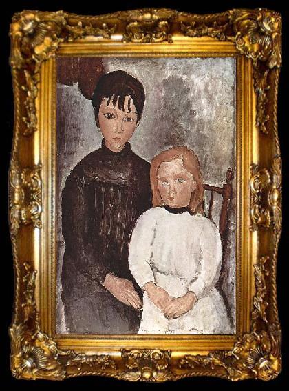 framed  Amedeo Modigliani Zwei Madchen, ta009-2